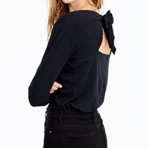 J.Crew Tie-Back Shirt Black XS